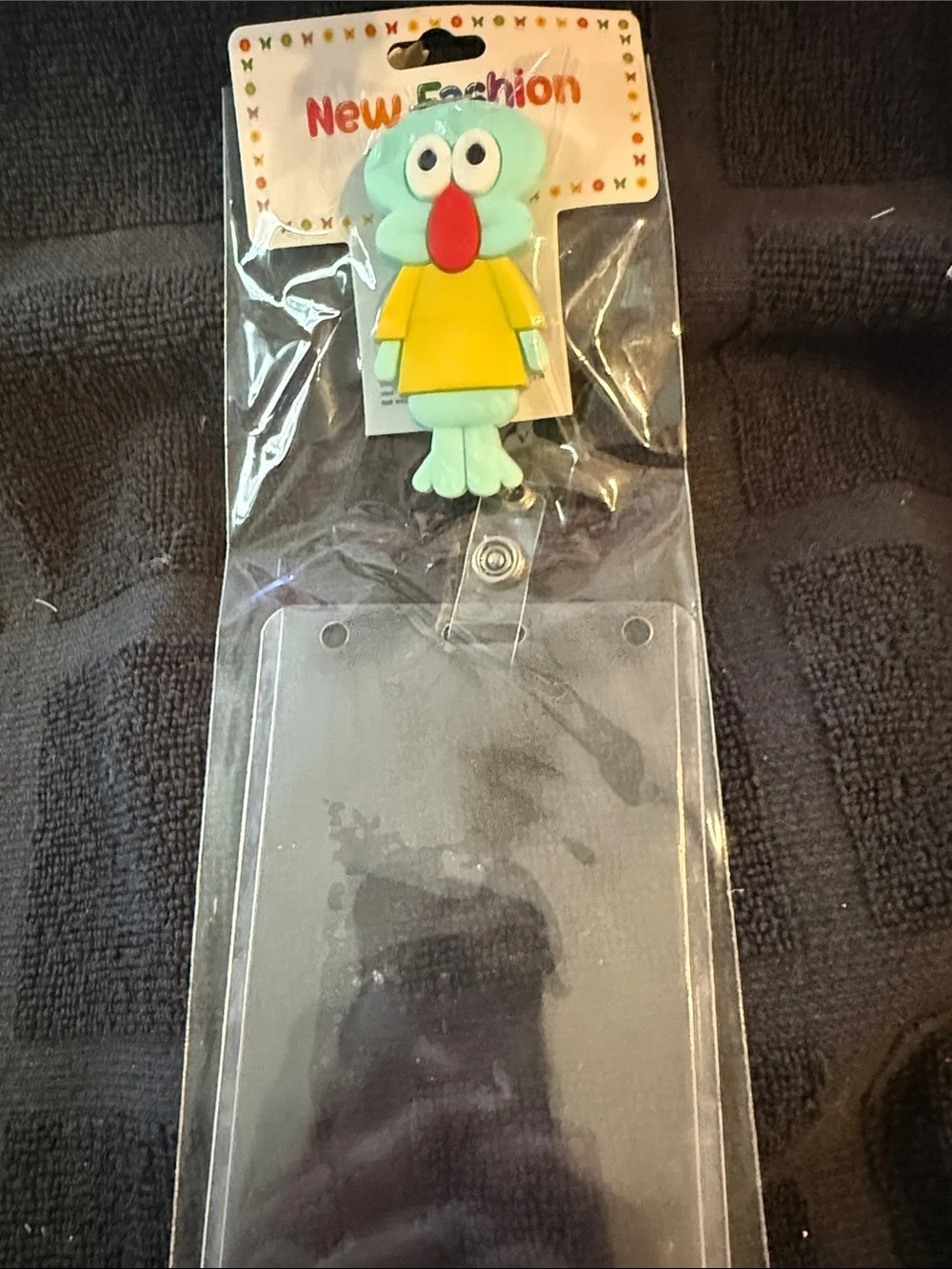 Cute Cartoon Mint Green Badge Reel with Yellow Outfit