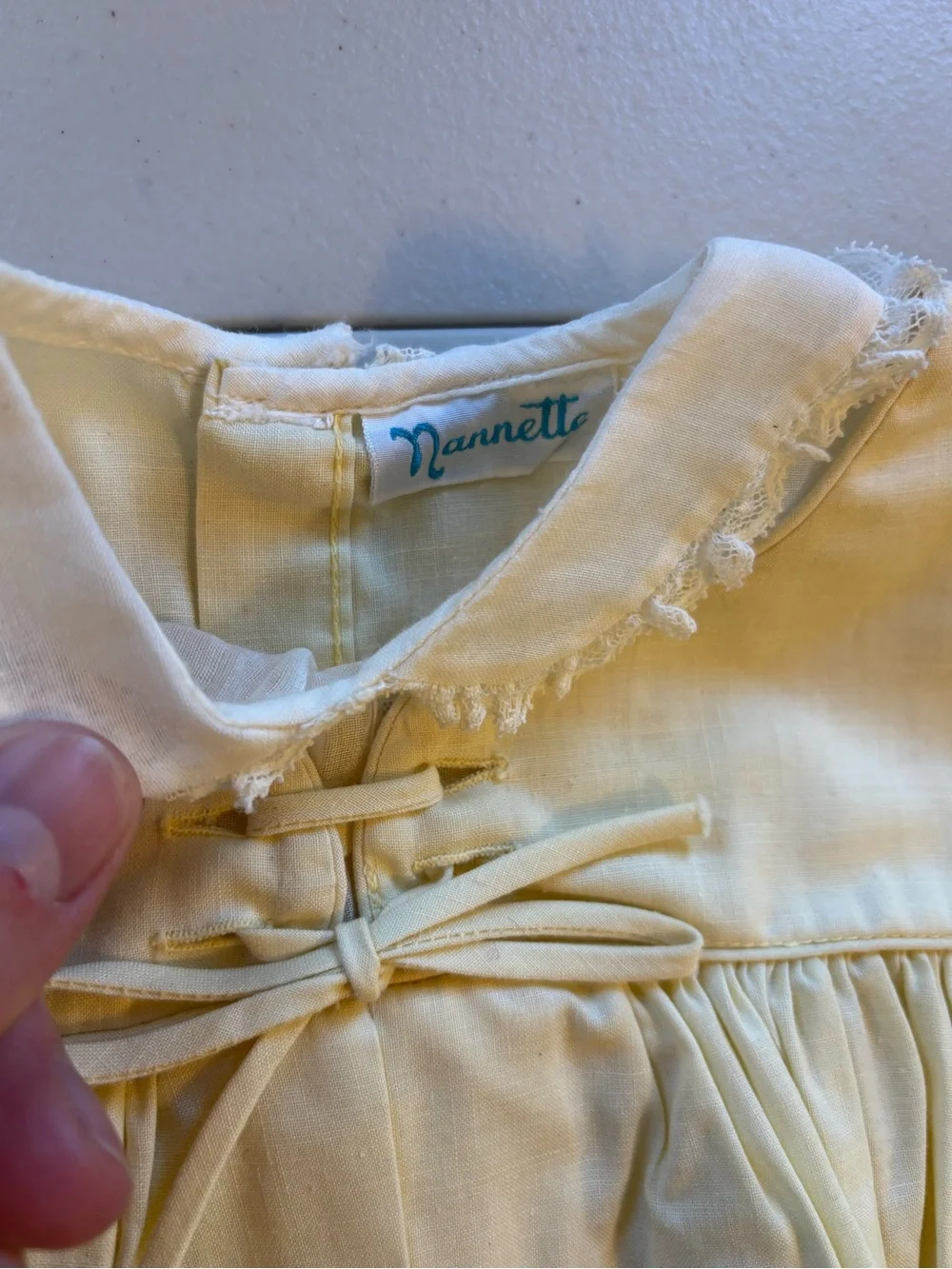 Nanette Baby Yellow Pleated Dress with Sheer Puff Sleeves