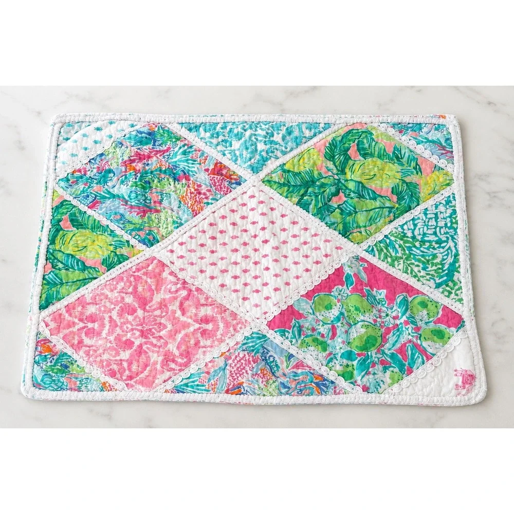 Lilly Pulitzer Pottery Barn Kids Quilted Reversible Elephant Patchwork Toddler