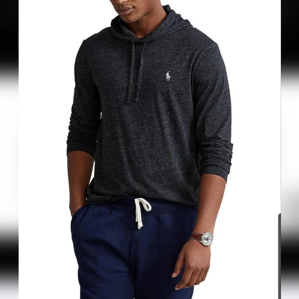 Polo Ralph Lauren Men's Gray  Long Sleeve Hooded T Shirt Size L