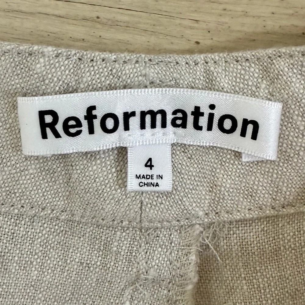 Reformation tan linen