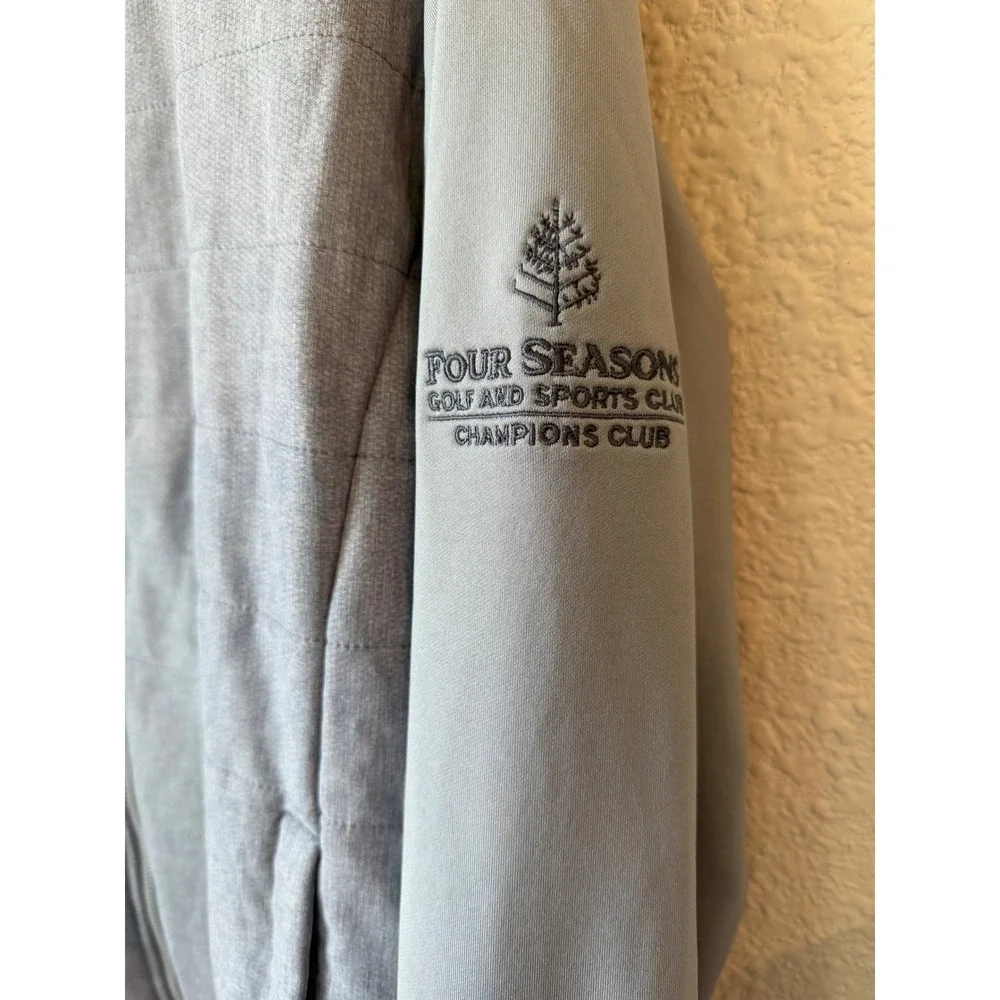 Johnnie-O Mens Stinger Gray Full Zip Golf Jacket Four Seasons Champions Size M