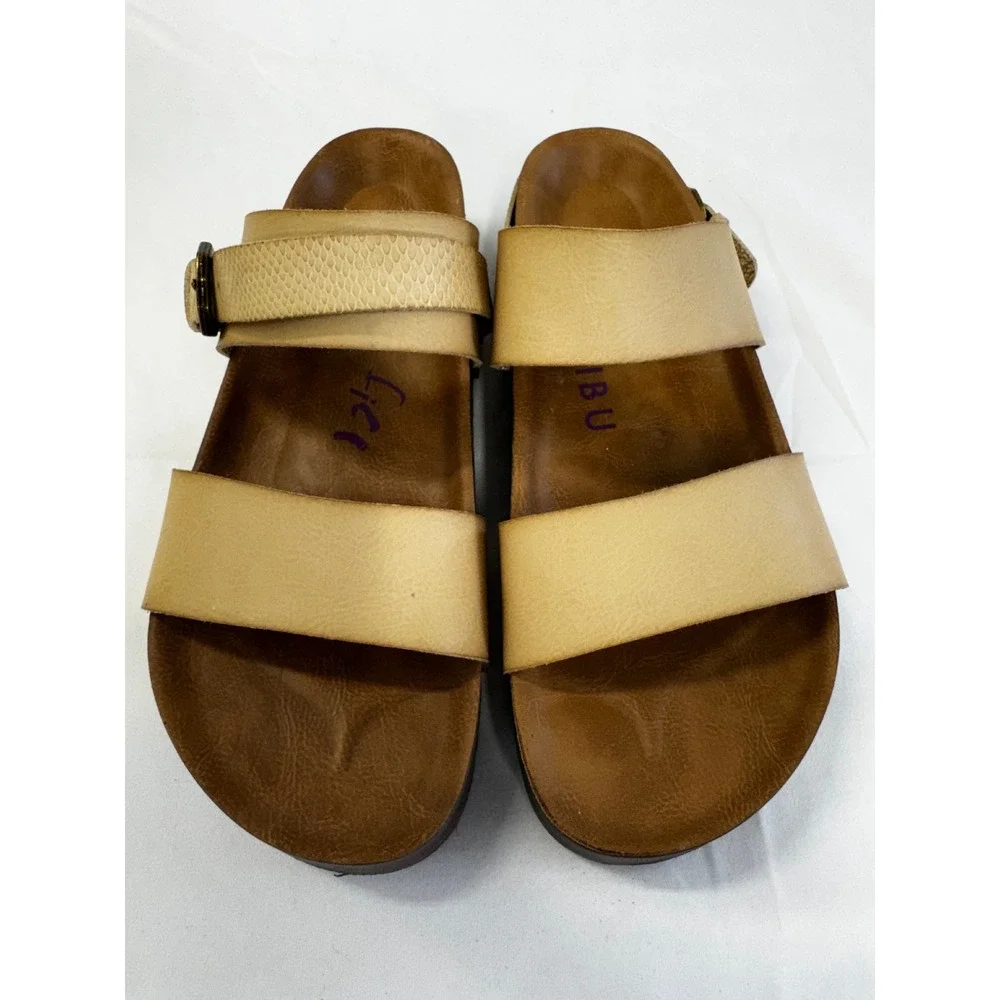 Blowfish Malibu Marge Platform Sandals Light Almond Dye Sz 9