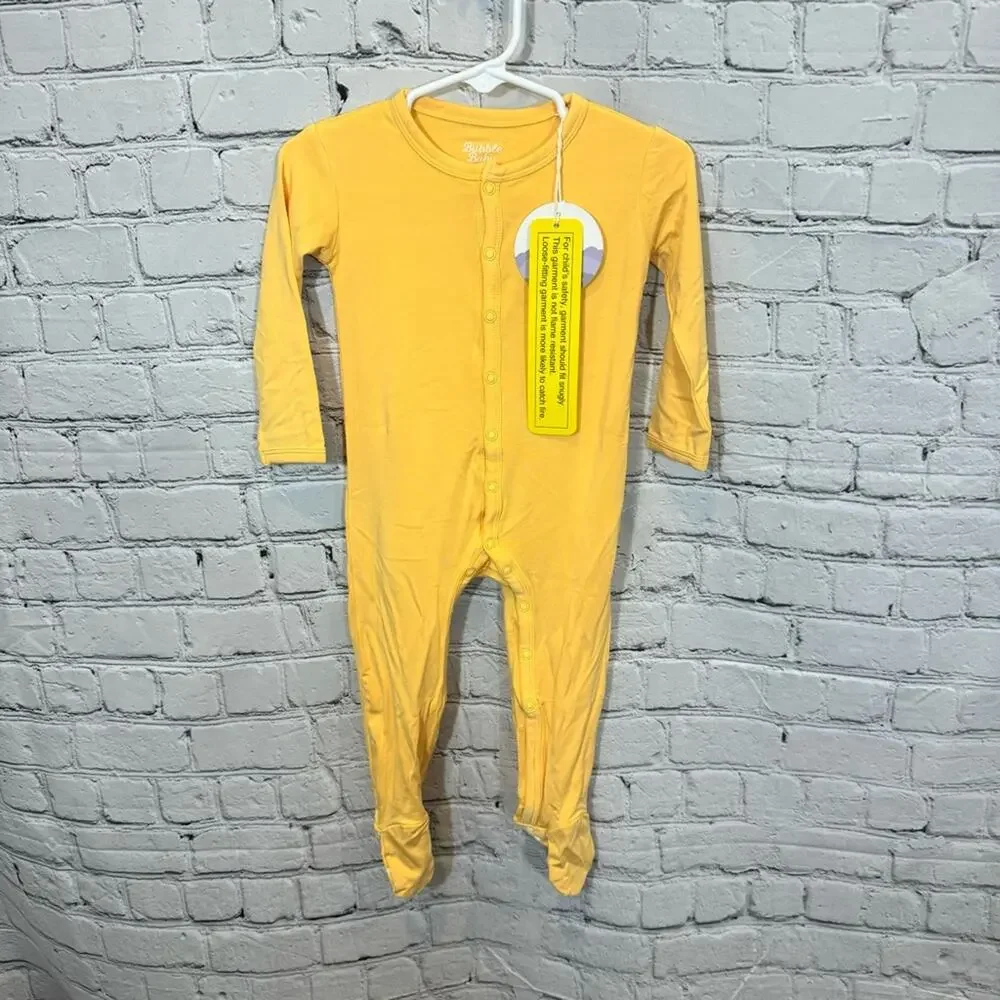 Bubble Baby Yellow Snap Footie Romper