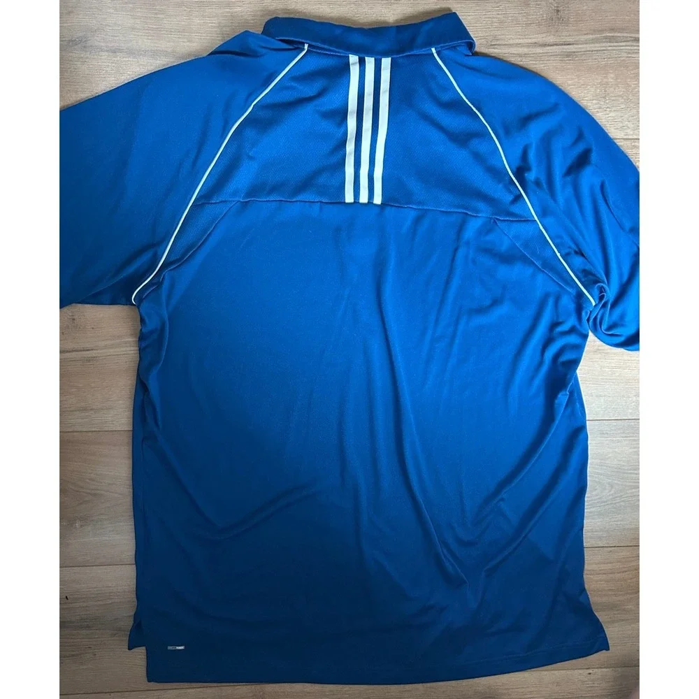 Adidas Golf ClimaCool Polo Shirt Mens XL Blue‎ Short Sleeve 3-Stripe