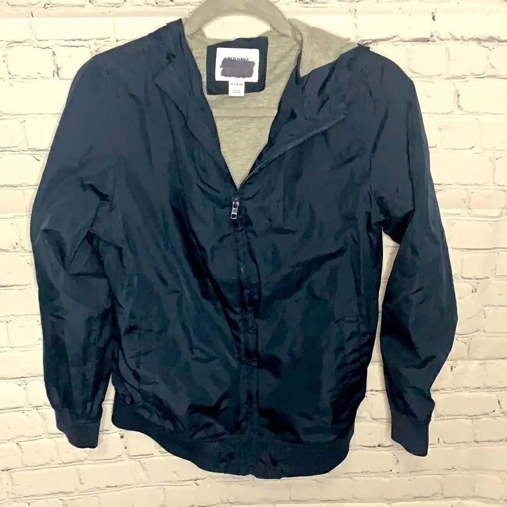 Old Navy Boys Hooded Zip Jacket Navy Blue - 14-16