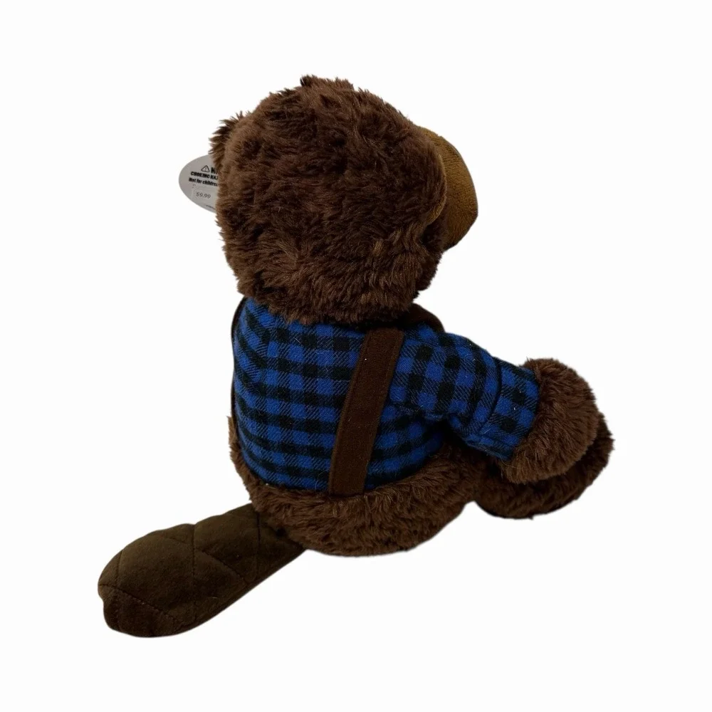 NWT Aurora Beaver Plush‎ Lumberjack Blue Buffalo Plaid 11