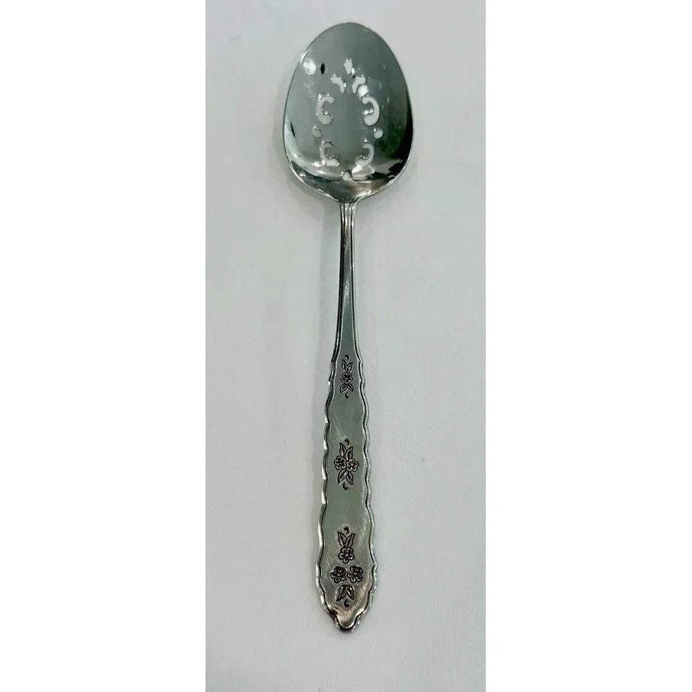 Oneida  Serving Spoon FLORAL BOUQUET Stainless Distinction Silverware‎ Flatware