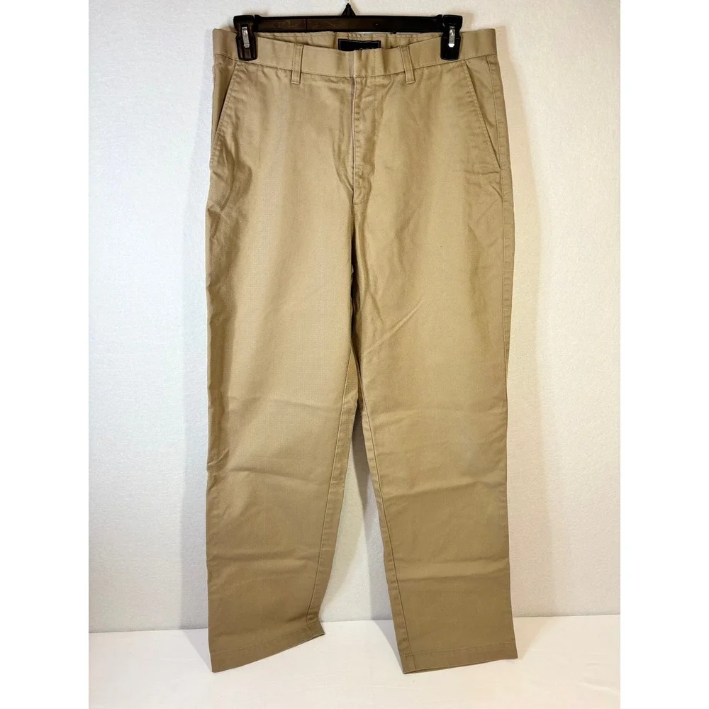 Oobe Mens Chino Pants 34x32 Khaki Tan Straight Leg Flat Front Twill Trousers