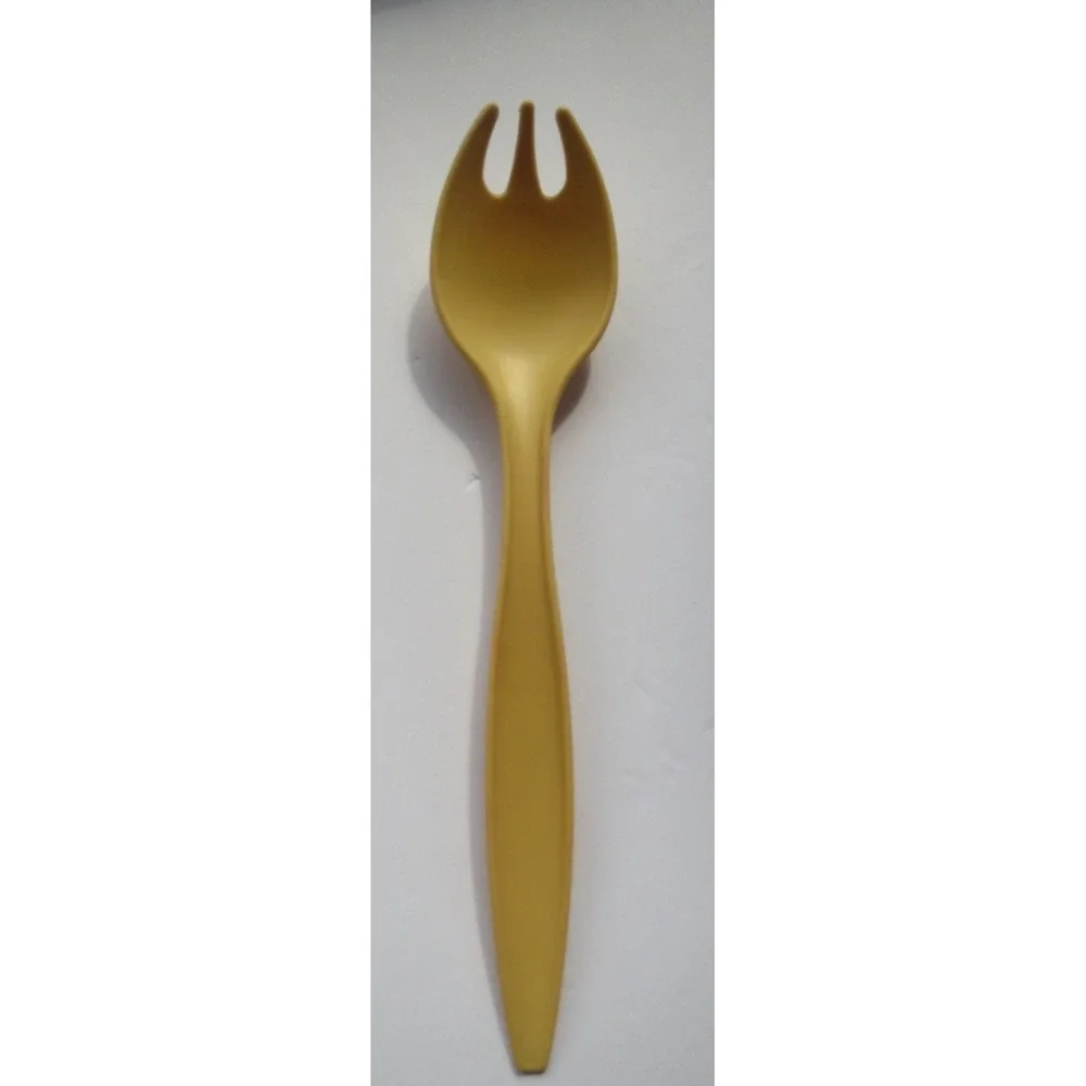 Vintage Tupperware Harvest Gold Salad Serving Utensil Spoon Fork‎