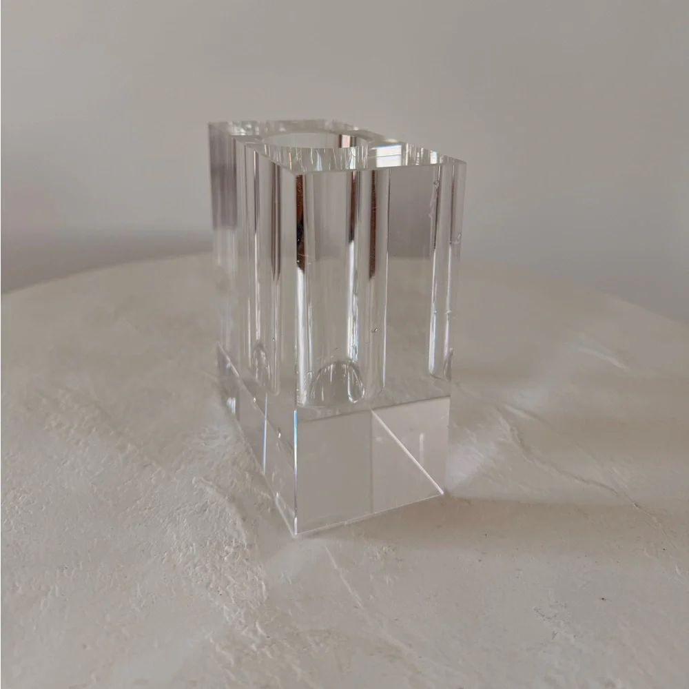 POST MODERN MINIMALIST‎ CUT CRYSAL BUD-VASE MID-CENTURY MODERN ART DECO REGENCY