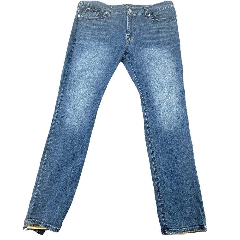 True Religion Jeans Mens 40x34 Blue Dark Rocco Relaxed Skinny Denim World‎ Tour