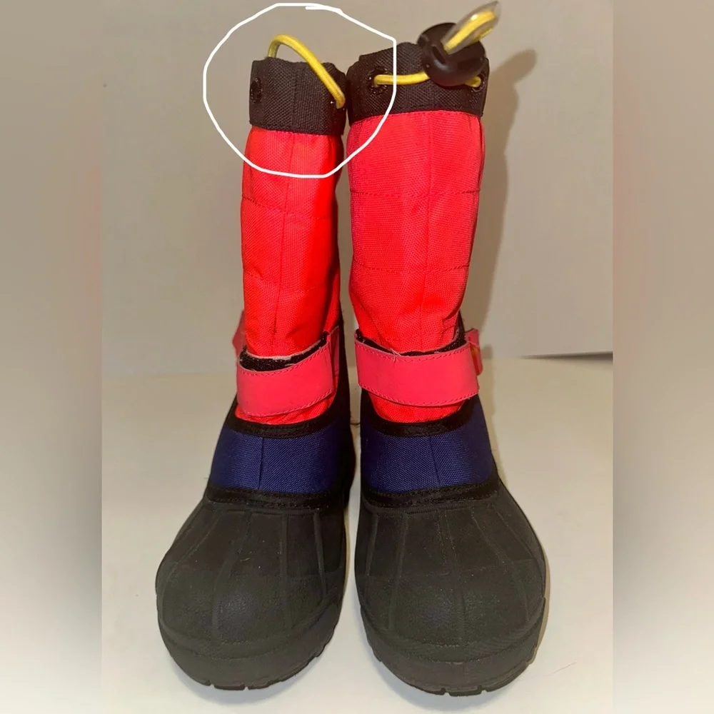 Columbia Powderbug Plus II Youth Neon Pink Blue Waterproof Winter Snow Boots 13