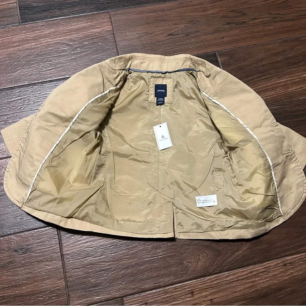 Baby Gap Blazer Jacket 12-18 Months Dark Khaki Gold Lining‎ NWT