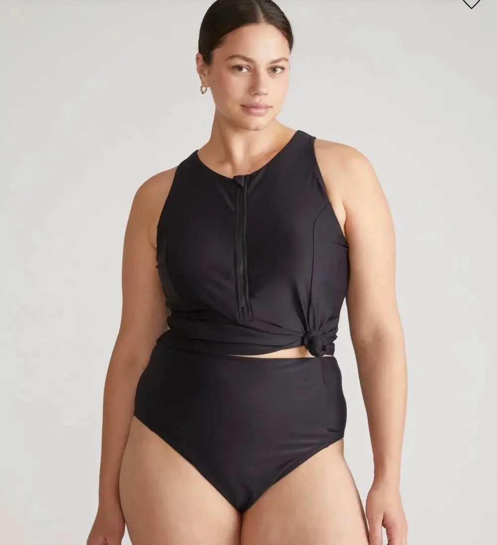 NWT Universal Standard High Waist Black Bikini Swim Bottoms Small (US 14-16)