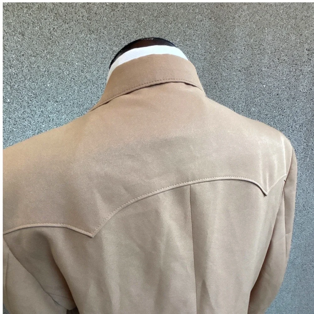 Sheplers Western Blazer Men 50L Tan USA Made Yoke Detail Cowboy Country Ruged