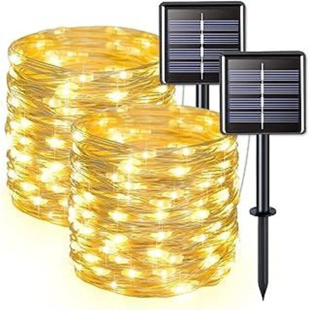 Exsuss‎ Solar Copper Wire Fairy String Lights Outdoor Garden Decor 8 Modes NEW