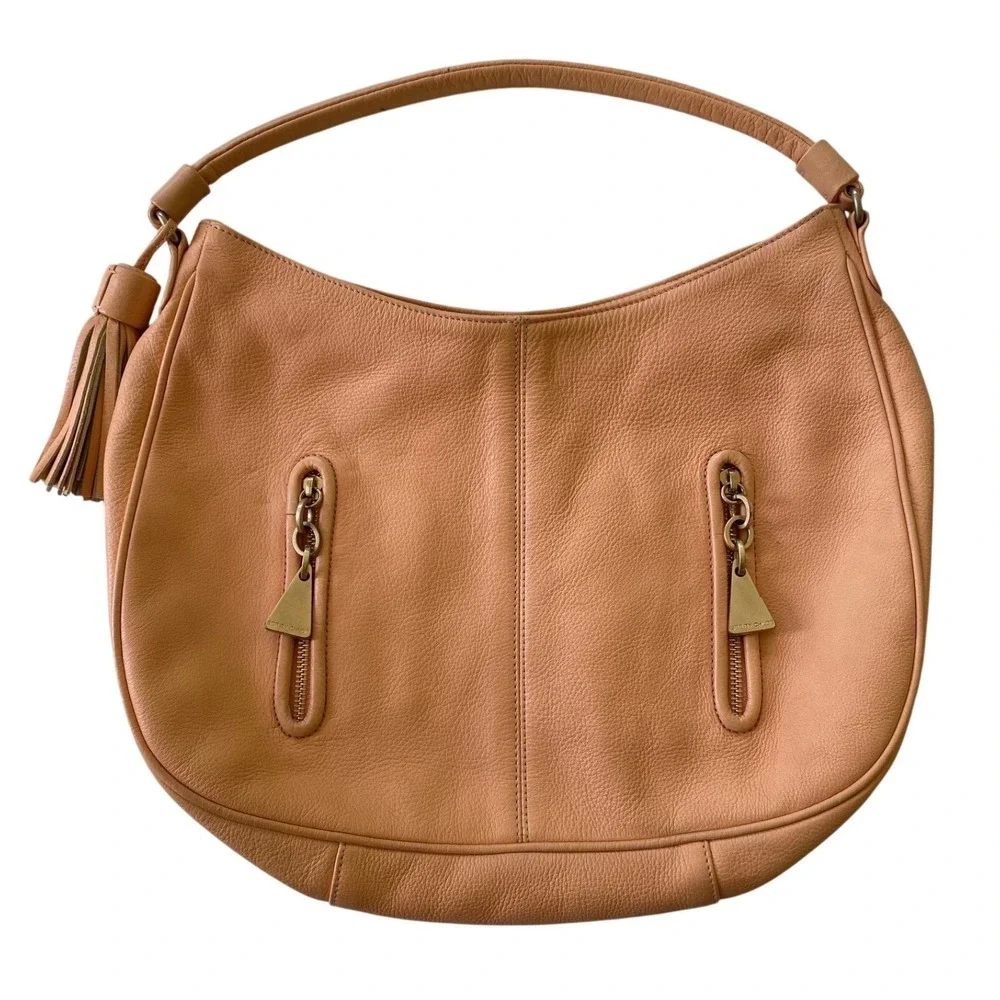 See by Chloe Peach Leather Shoulder Bag Peach Soft Pebbled Tassel Boho Festival
