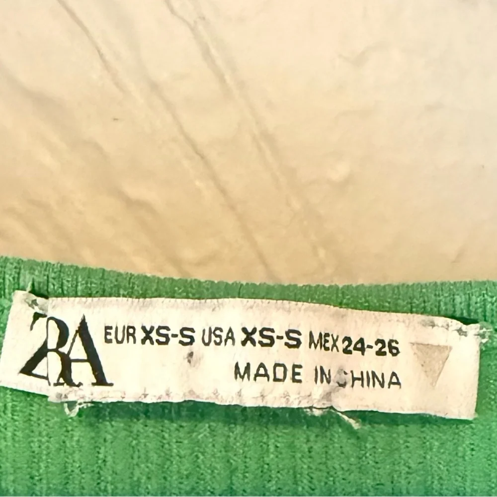 Zara green ribbed