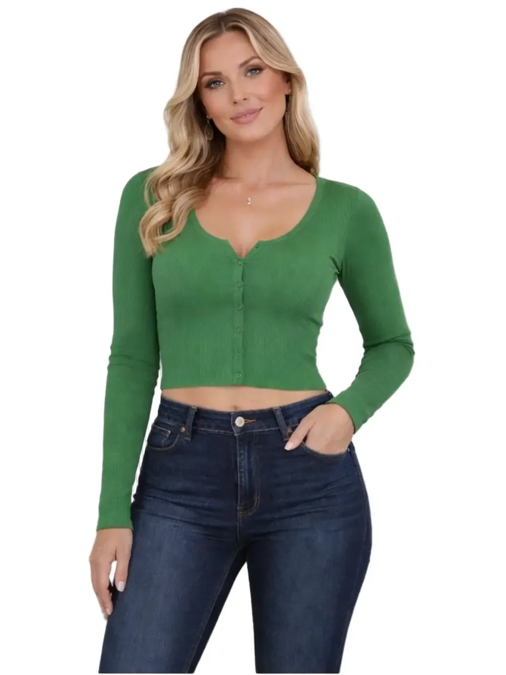 Zara green ribbed