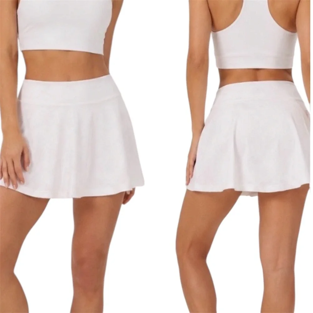 Lilly Pulitzer Luxletic Tennis Time Embossed Mini Skirt Skort Prep Pickleball M