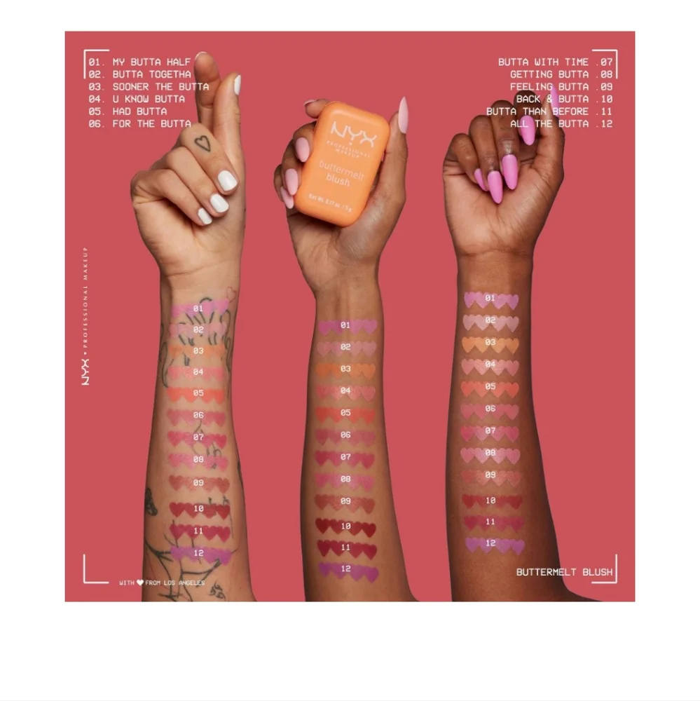 NYX Buttermelt Blush Shade: U Know Butta 🆕 coral with gold glow 🌟 shimmer