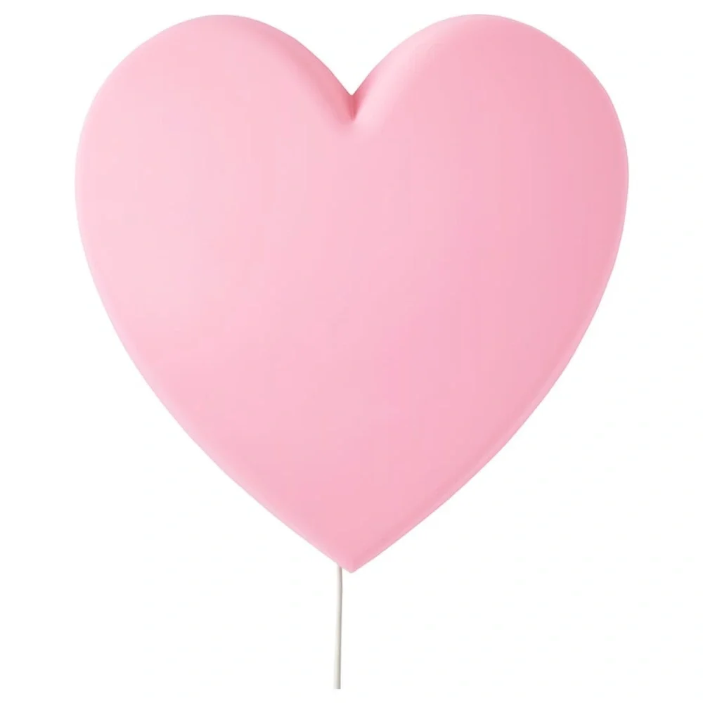 NIP IKEA UPPLYST LED Wall Lamp Heart Pink NEW