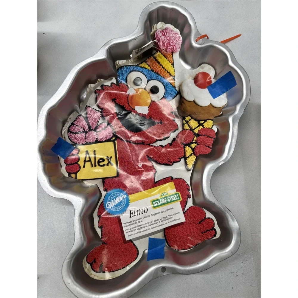 Wilton Cake Pan Elmo with Ice Cream Cone Birthday 1996