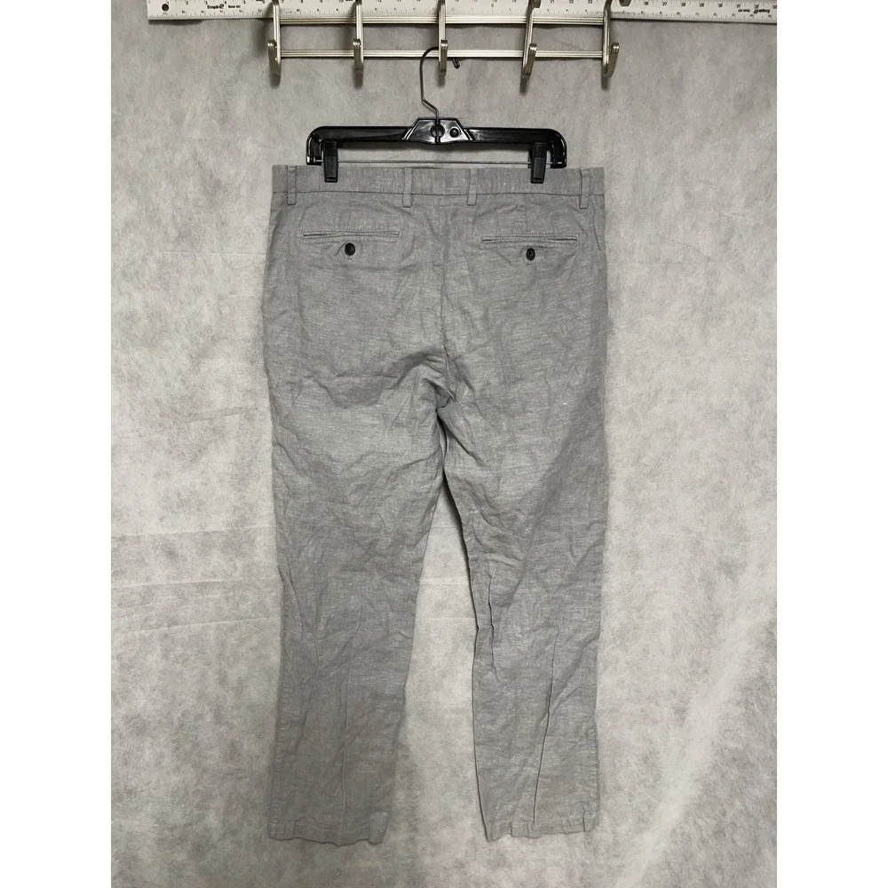 Banana Republic Pants Men 36X31 Gray Kentfield‎ Linen Cotton Hybrid Dress Casual