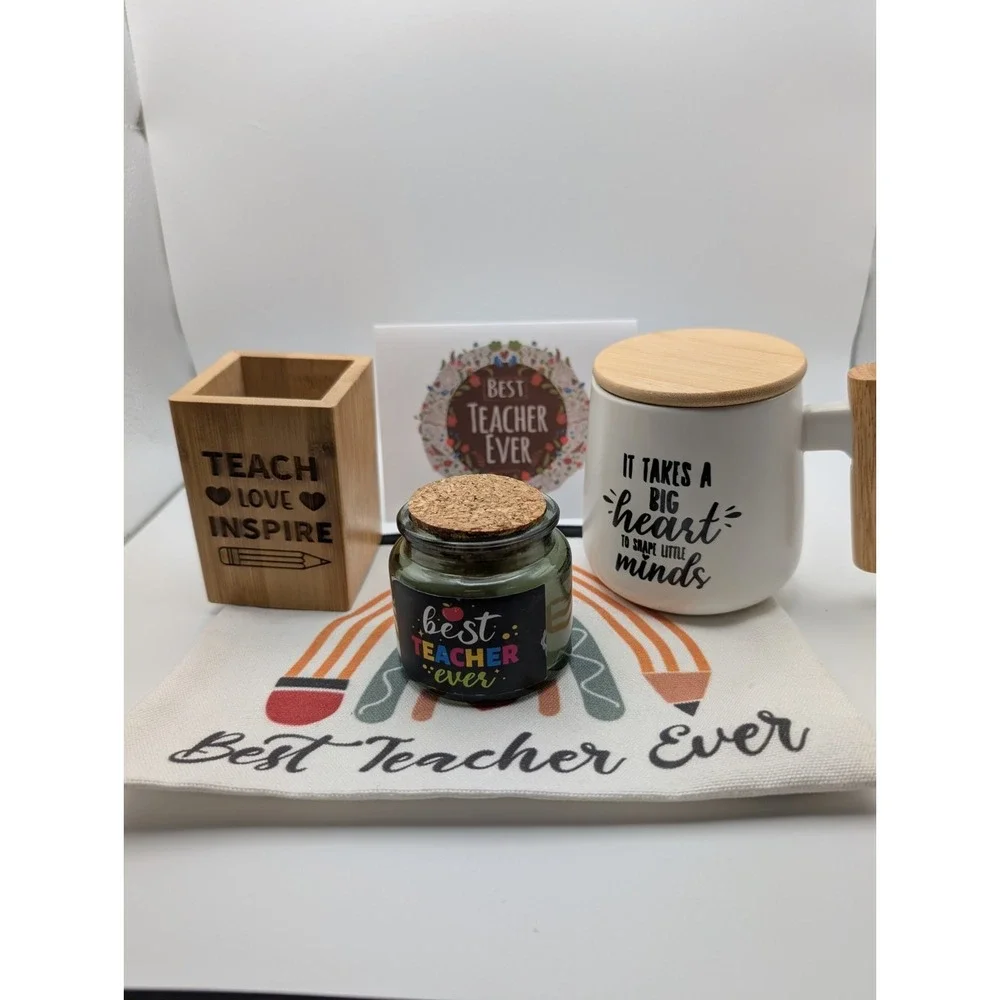 Teacher Gift Pencil Case‎ Pencil Holder Coffee Cup Candle