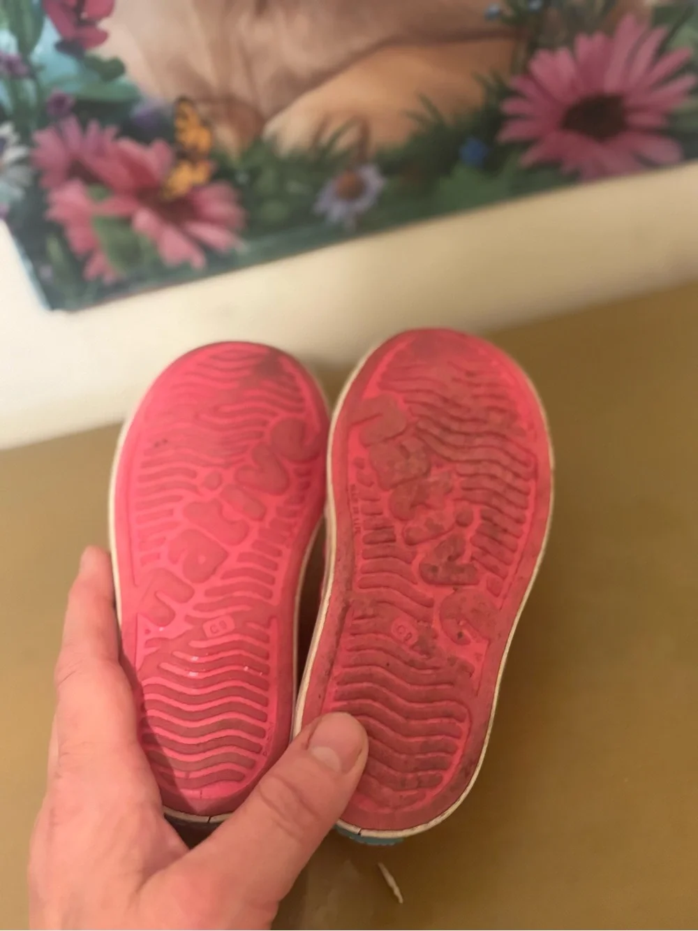 Native Kids Slip-On Sneakers in Pink with White Toe