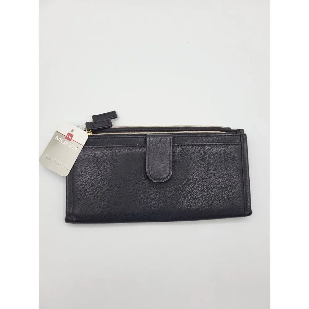 Mundi Cherry Clutch Folding Wallet Black NEW‎