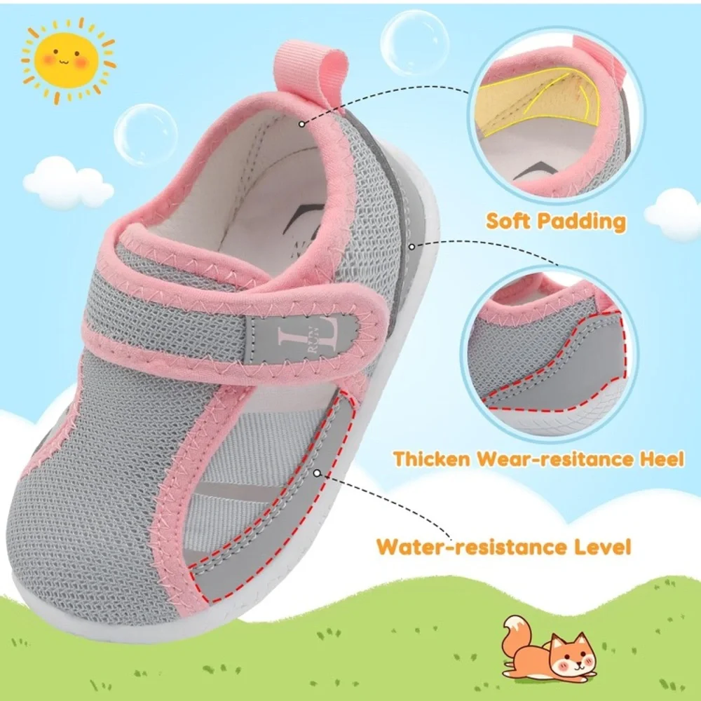 Kids Pink and Gray Water Shoes