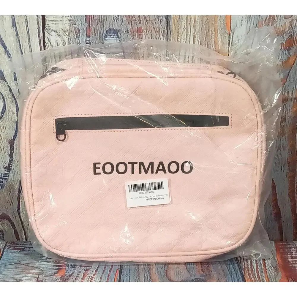 EOOTMAOO Pink Women's Cosmetic Bag with Front Zipper Pocket‎