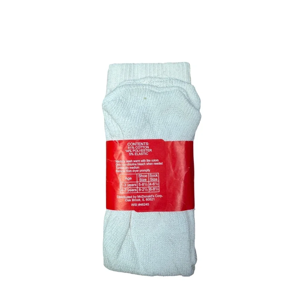 Vinatge McDonalds Play Place White Socks 3-7 Years‎ Made in USA