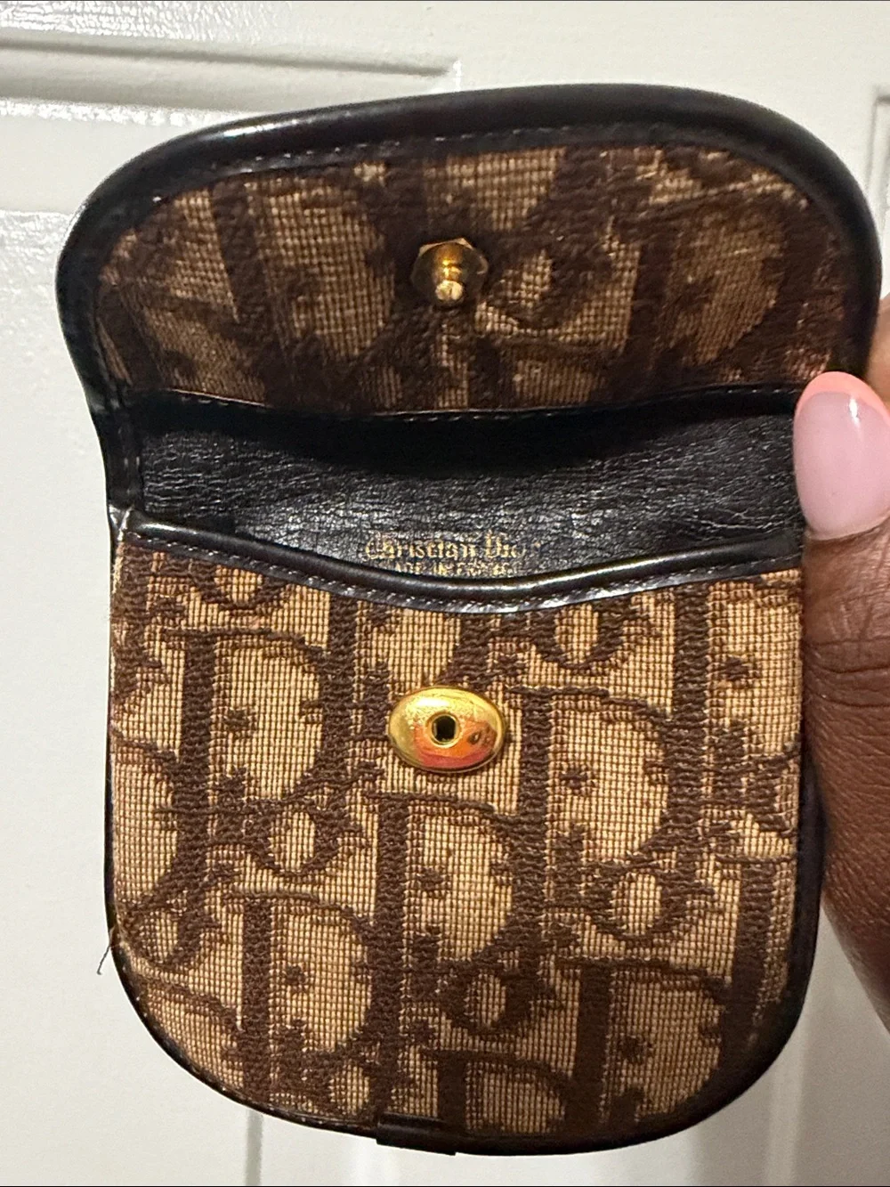 Dior Brown Monogram Foldover Coin Pouch