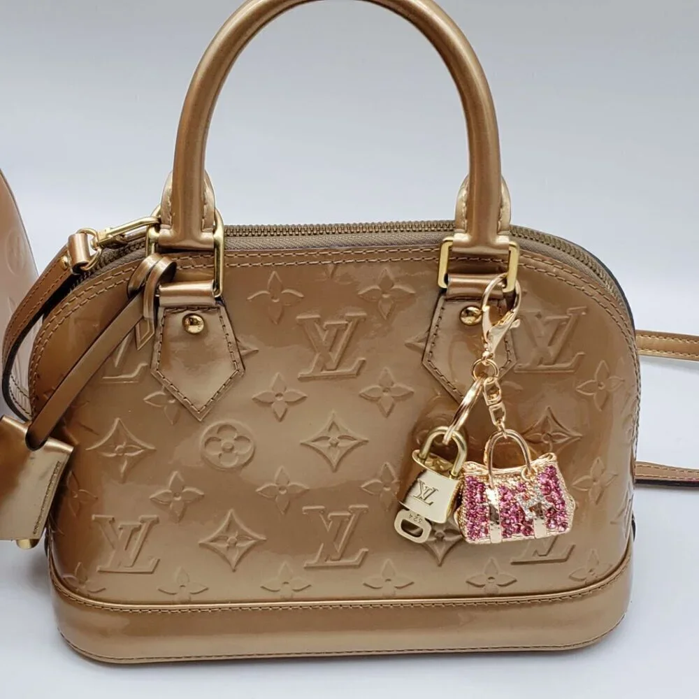 Authentic Louis Vuitton Padlock & Key Gold ✨Unbranded Bag Charm Keychain