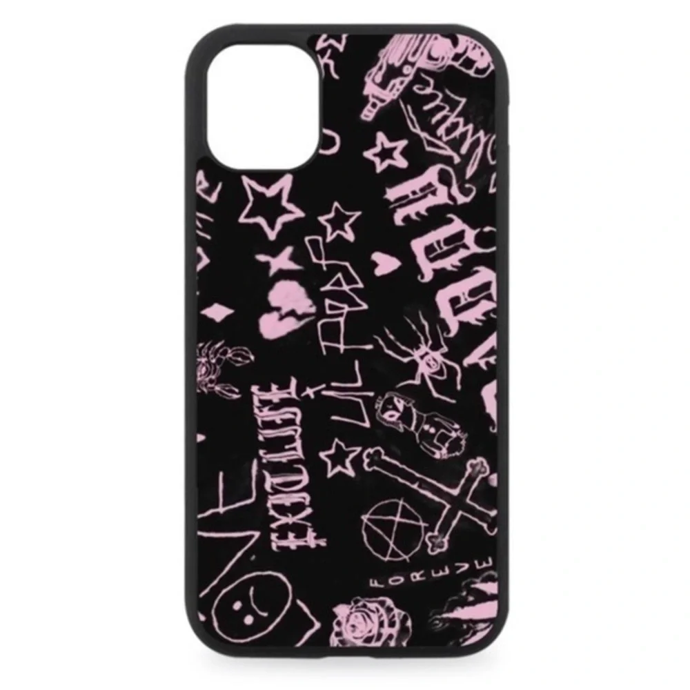 Lil Peep Pink & Black Phone Case