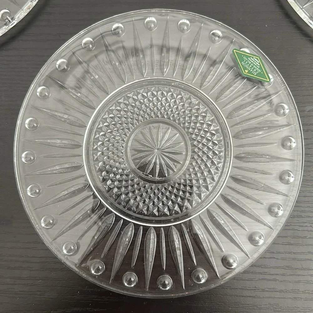 Shannon by Godinger 24% Lead Crystal Sutton Place Dessert Plates (4)
