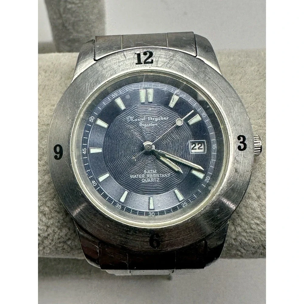 Marcel Drucker Scratched‎ Signature 21-208 Mens Watch New Battery 39MM 6.75
