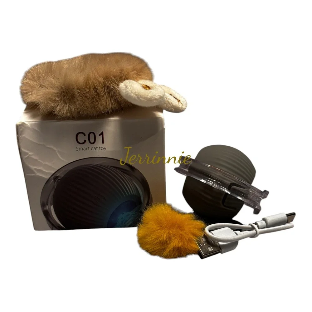 C01 Smart Cat Toy Interactive Automatic Rolling Ball USB Rechargeable