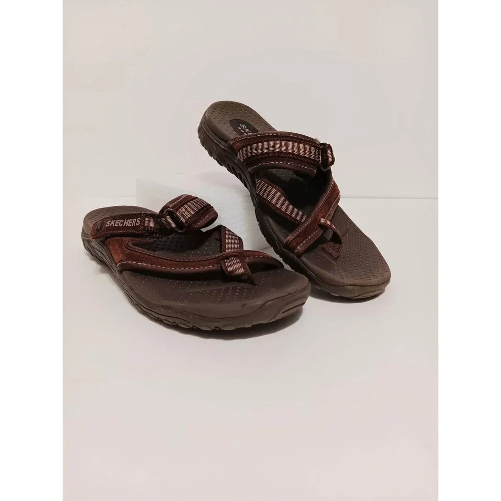 Skschers Reggae Brown Slip On Women's Sandals Sz 7.5