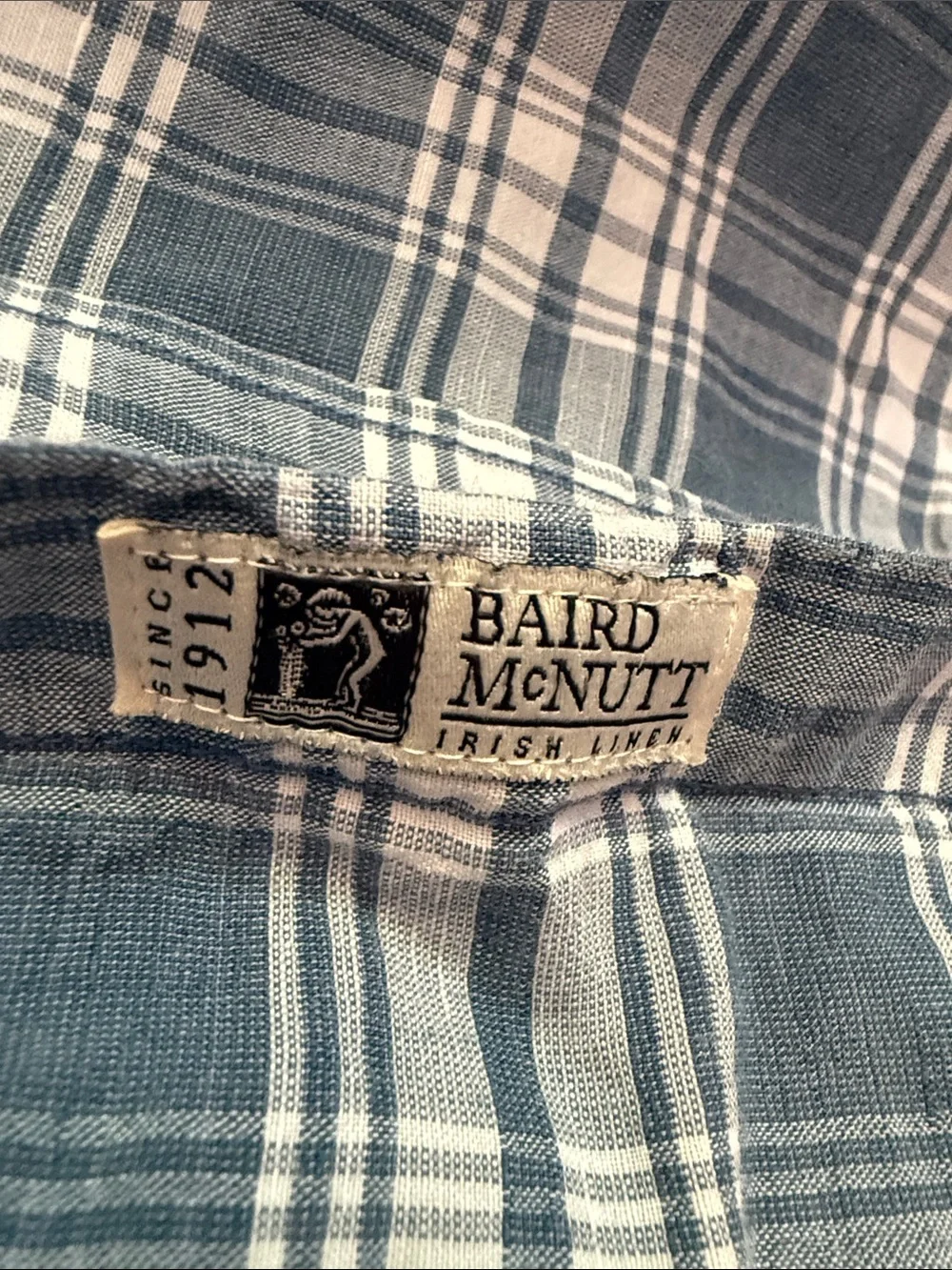 J. Crew Blue and White Plaid Button-Down Shirt