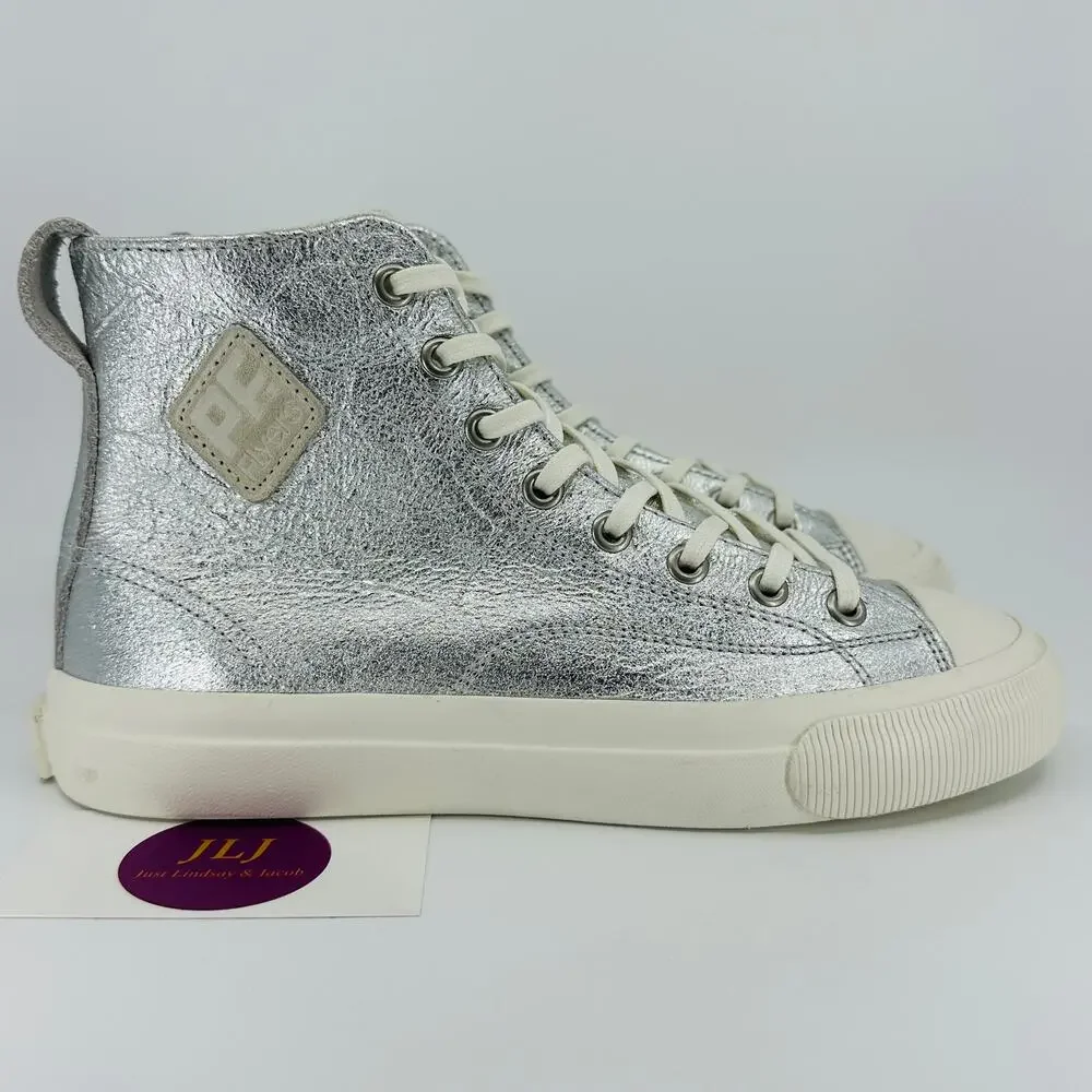 P.F. Flyers Women's All-American Hi Silver Leather High Top Sneakers Size 7