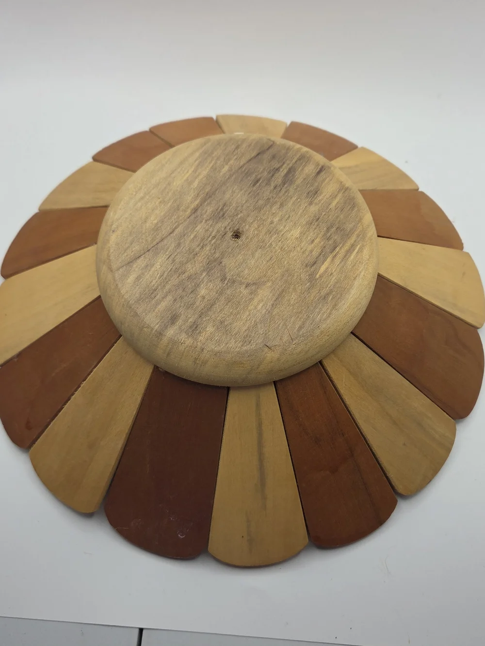 Wooden Fruit Bowl Handmade In Chile Fishing Boat Scene