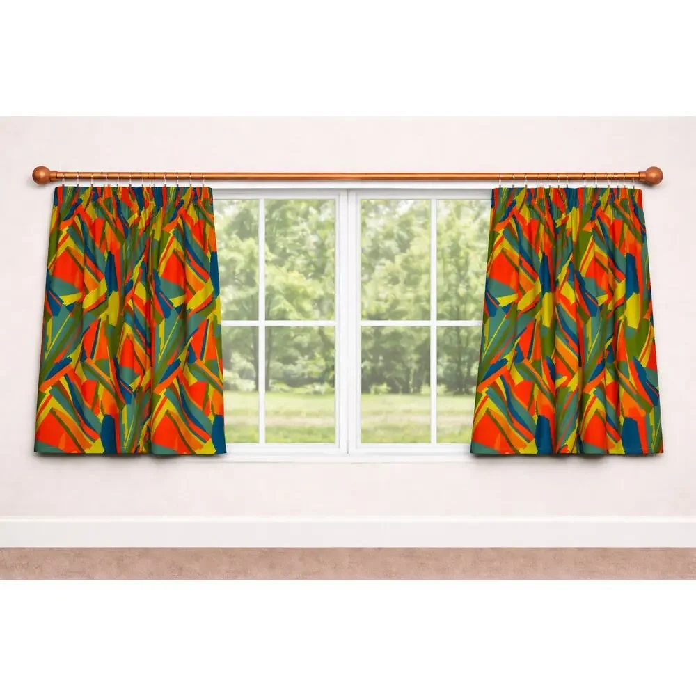 Bright Funky Abstract Geometric Curtain Panels 29x40