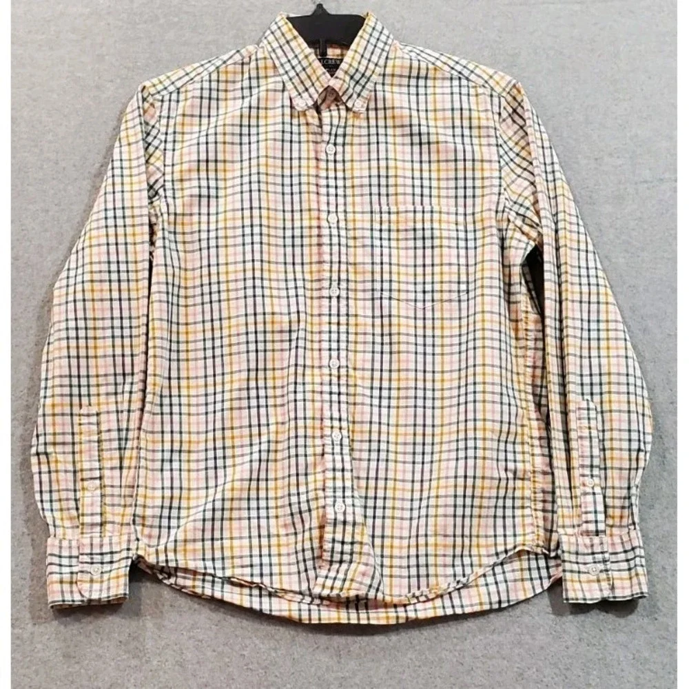 Lot of 2 J. Crew Plaid Button Down Shirts Medium Classic‎ / Slim Untucked