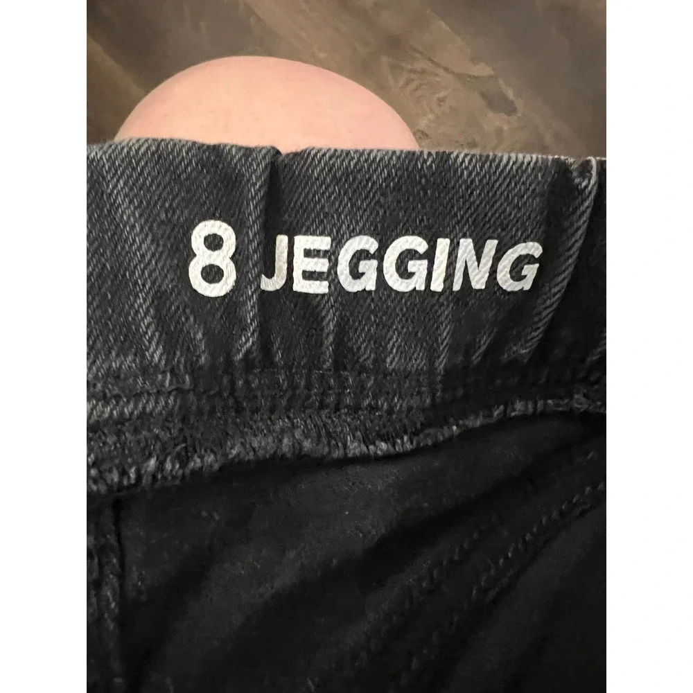 Gap Kids Girls Black Pull On Jeggings Size 8 Elastic Waist Slim Fit Denim Pants