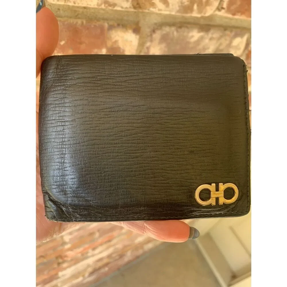 authentic Salvatore Ferragamo Gancini Bifold Wallet