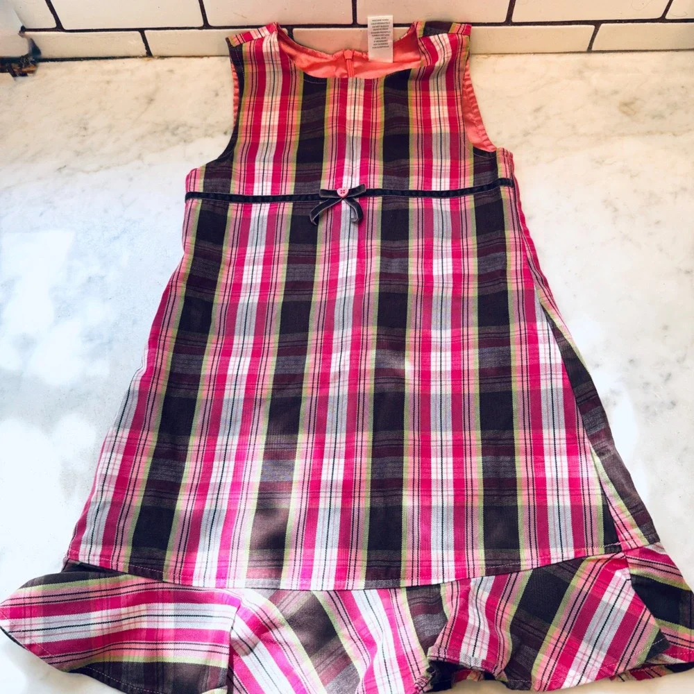Gymboree Plaid Dress Girls Sleeveless‎ Party Casual Cotton Blend Size 6